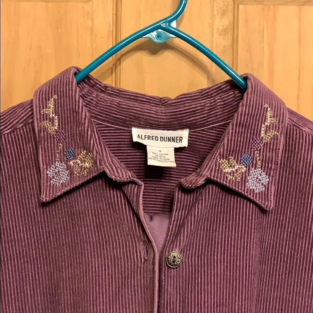 Alfred Dunner Suit, Purple Corduroy Jacket & Pants